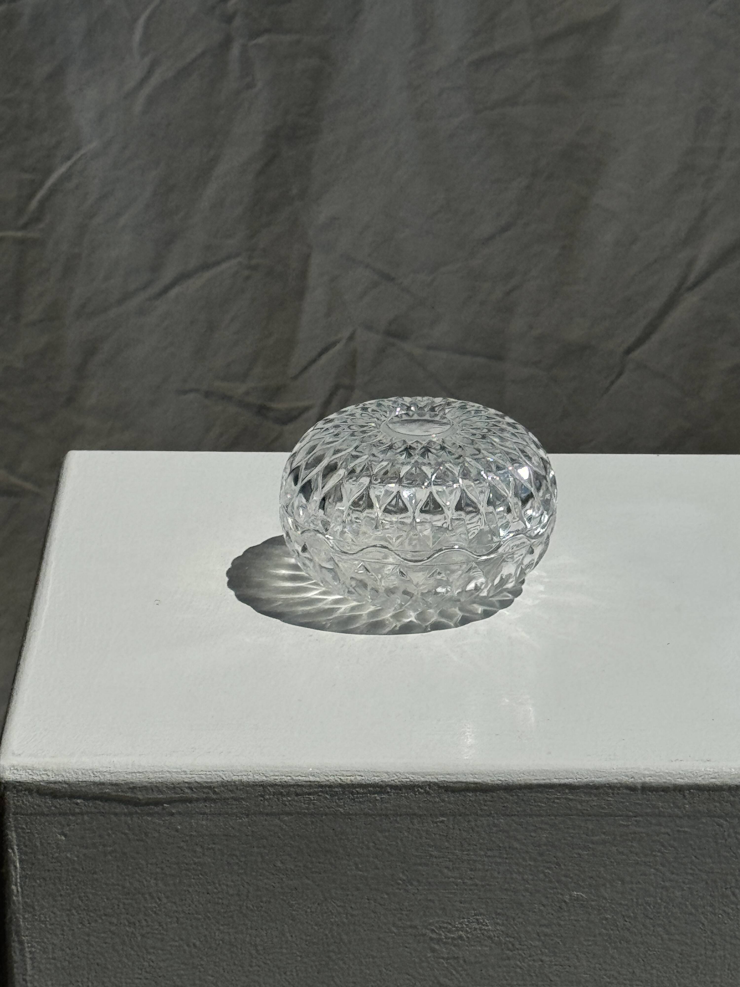 Small glass candy box Cristal d'Arques France