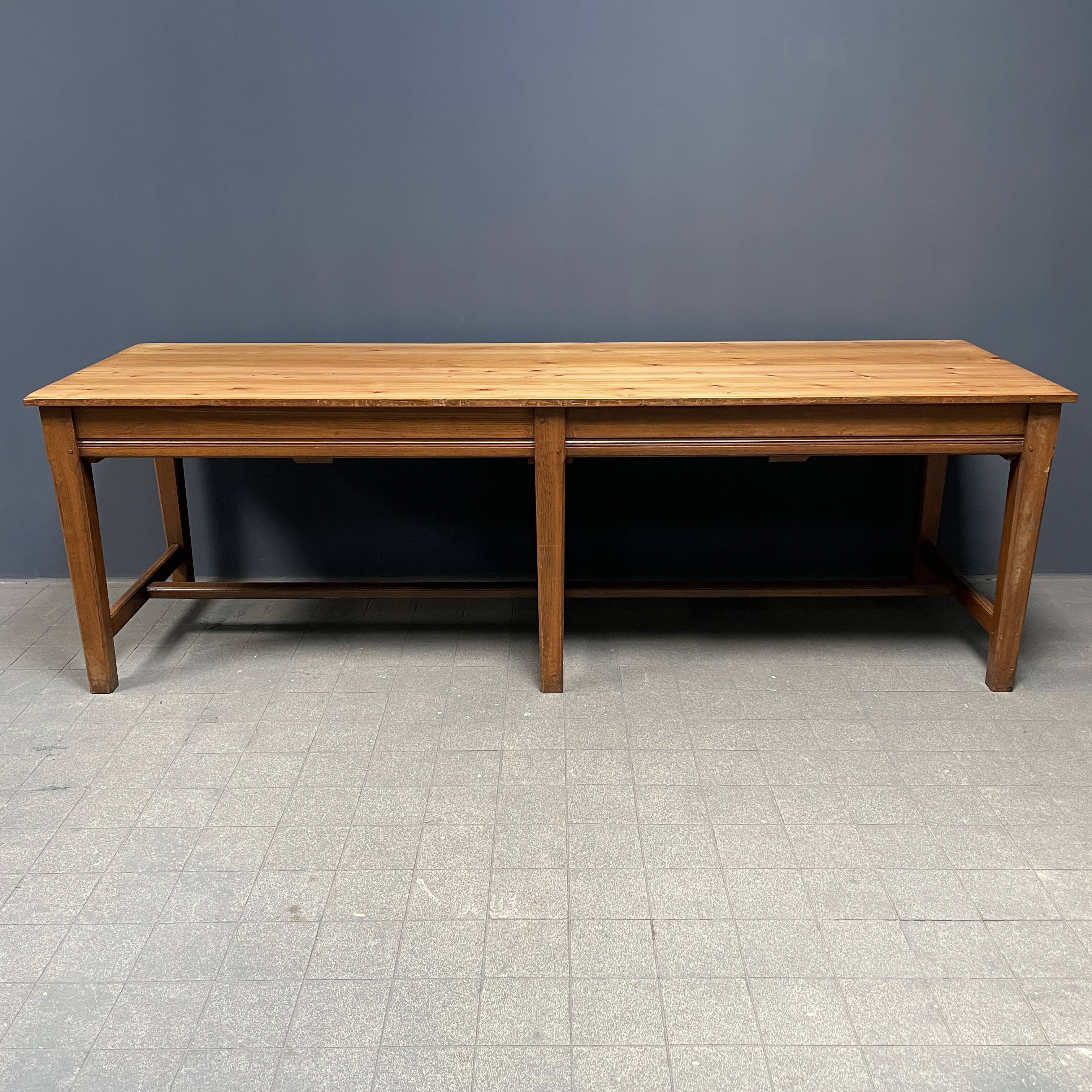Large antique drapery fabric table