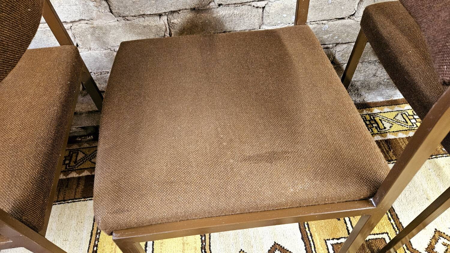 Set of 6 vintage black metal chairs from the 1970s