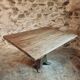 Table ancienne en chêne massif sur piètement en fonte – France, XVIIIe sièc