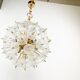 Mid century brass and crystal sputnik chandelier by Val saint lambert, 1960s