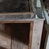 Table de salon en chrome, laiton et verre