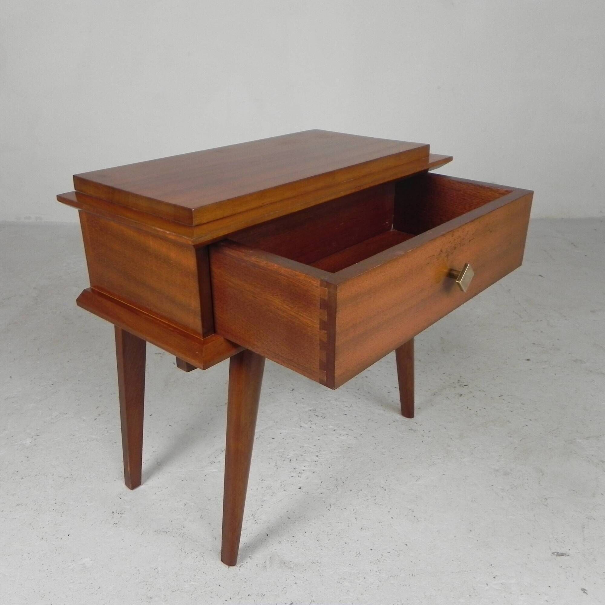 Table de chevet vintage en teck, années 1960