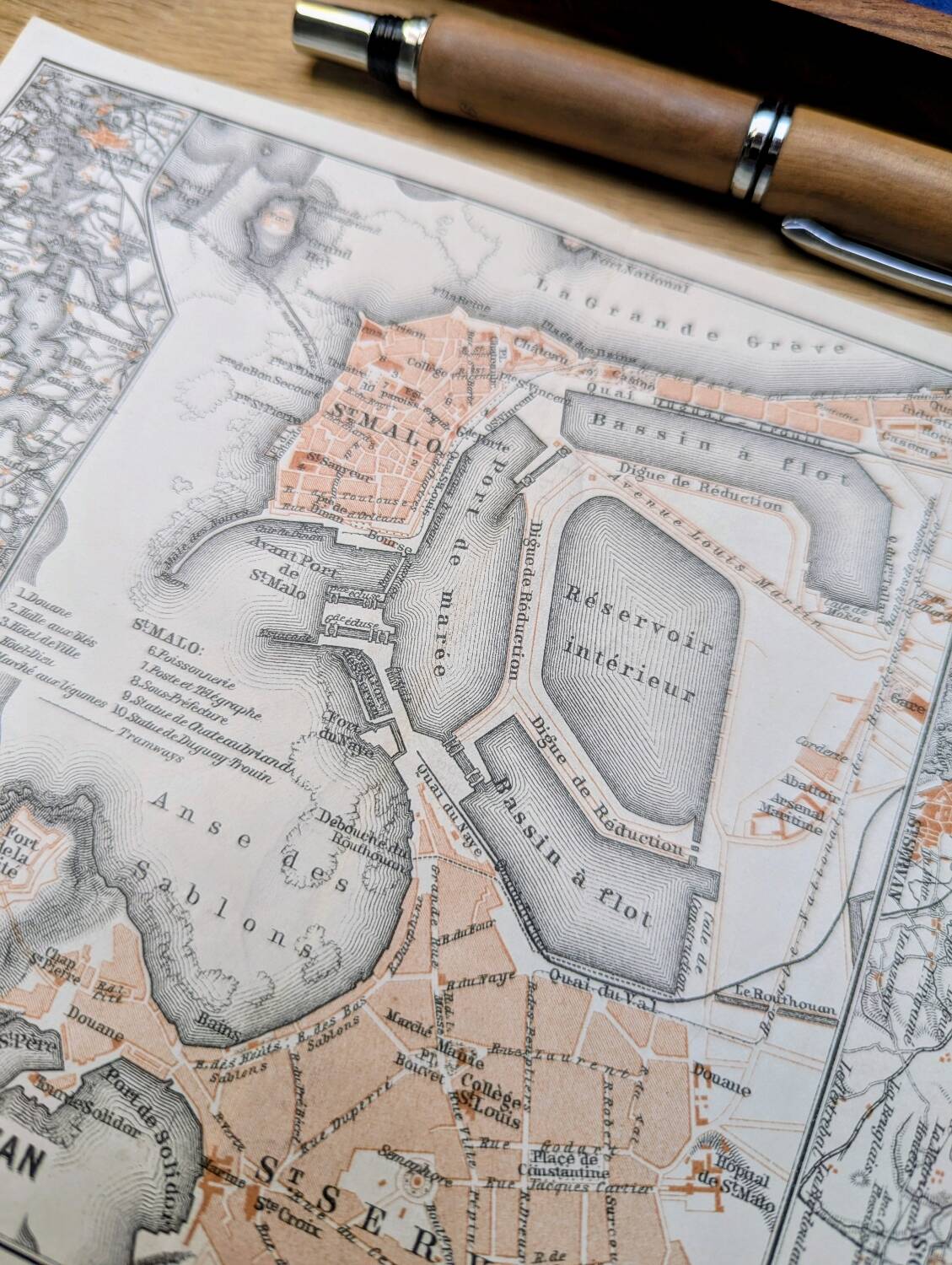 Printed in 1902, Saint-Malo and surrounding areas, Brittany.