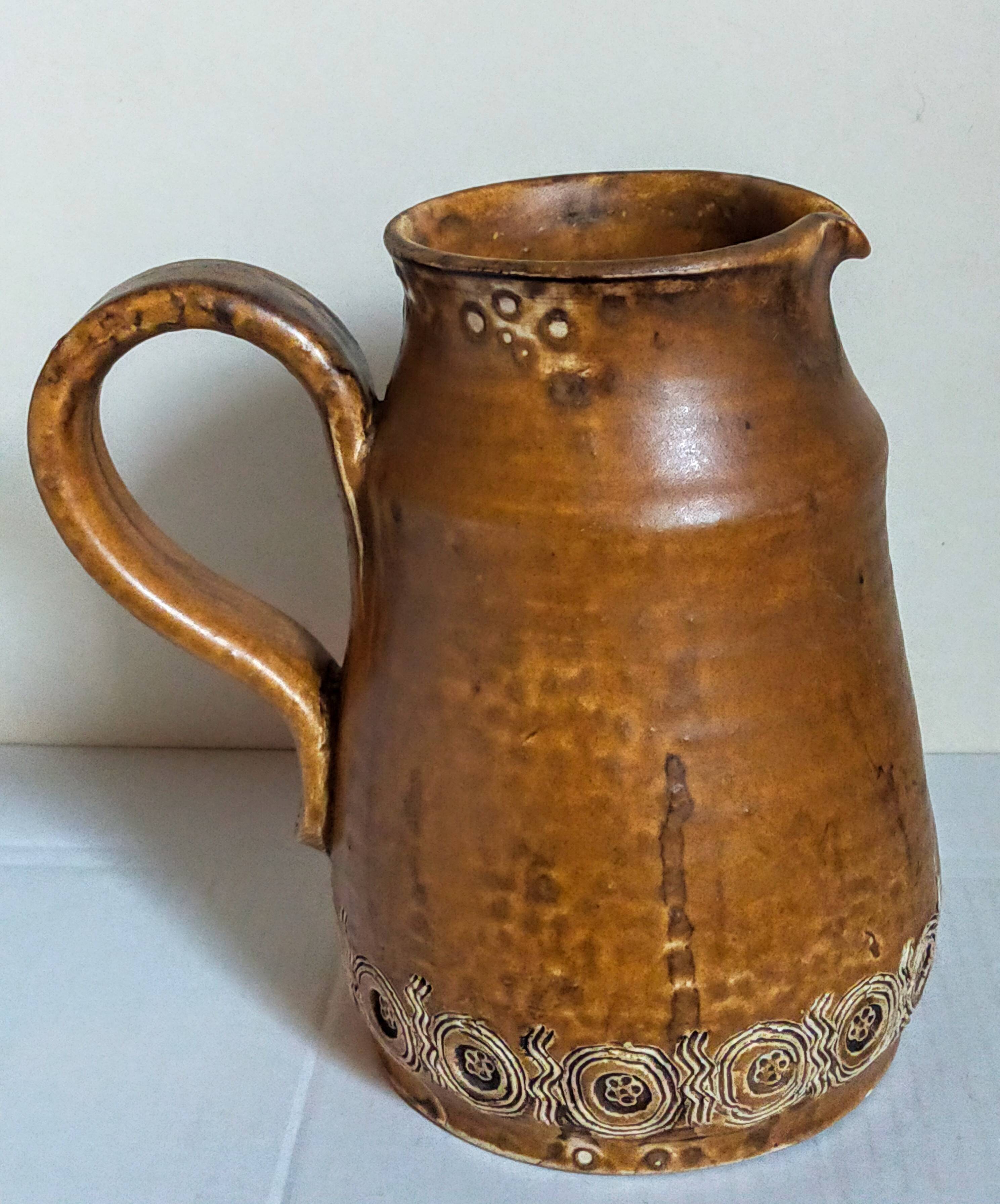 Ceramic potter's pitcher by F.CHEDEVILLE 20th century