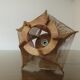 Scandinavian lamp, wire and wood, 60s 70s