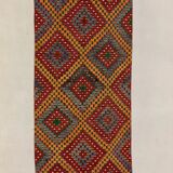 Large Vintage Turkish Kilim Rug 376x172 cm Wool Jajim Kelim