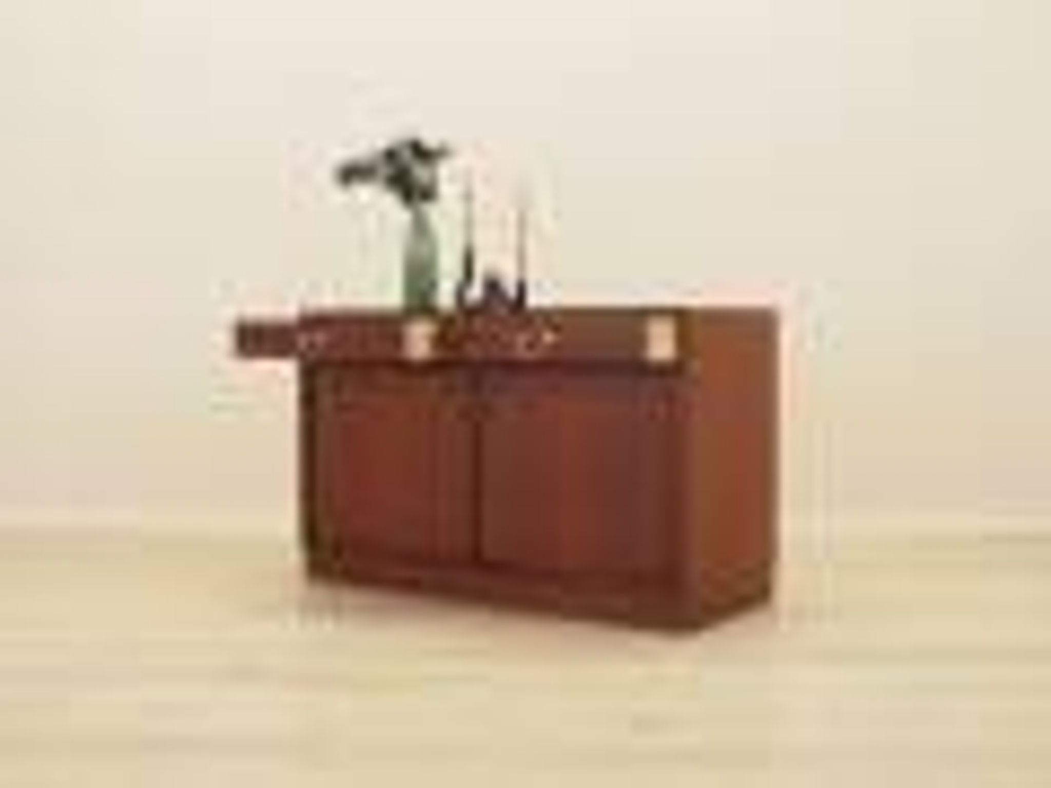 Danish mahogany veneered cabinet with drawers and lockable doors, 1970s