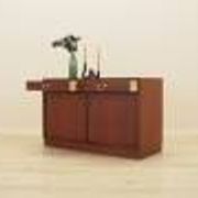 Danish mahogany veneered cabinet with drawers and lockable doors, 1970s