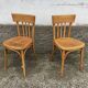 Pair of bentwood curved wooden bistro chairs
