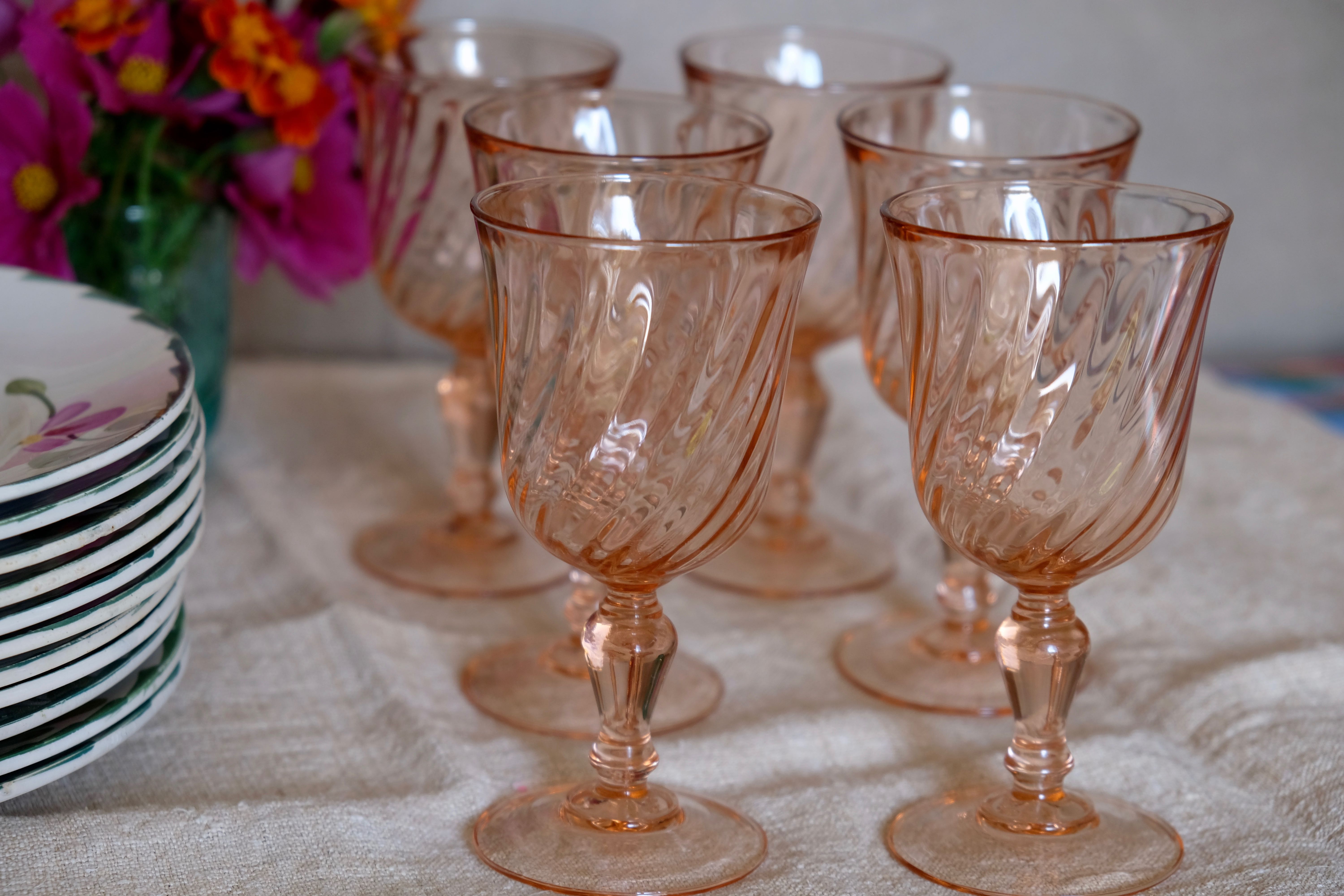 Rosaline Luminarc Arcoroc Pink Red Wine Glasses