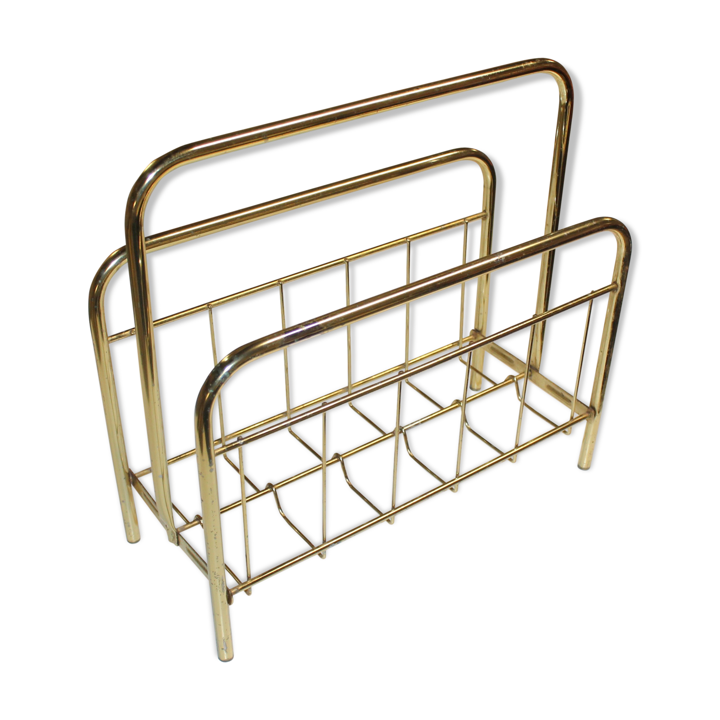 Golden magazine rack