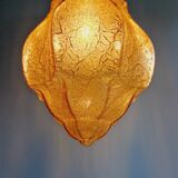 Art Deco pendant light in amber crackled glass, 1920s-30s