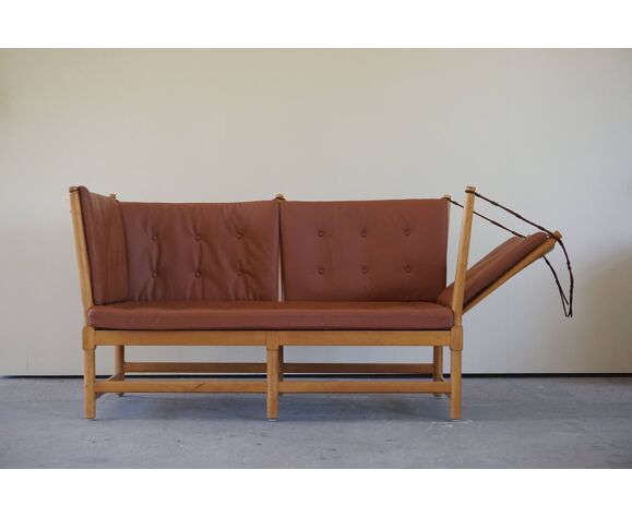 Mid Century "Tremme Sofa" in Beech by Børge Mogensen for Fritz Hansen, 1985  | Selency