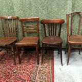 4 vintage mismatched bistro chairs
