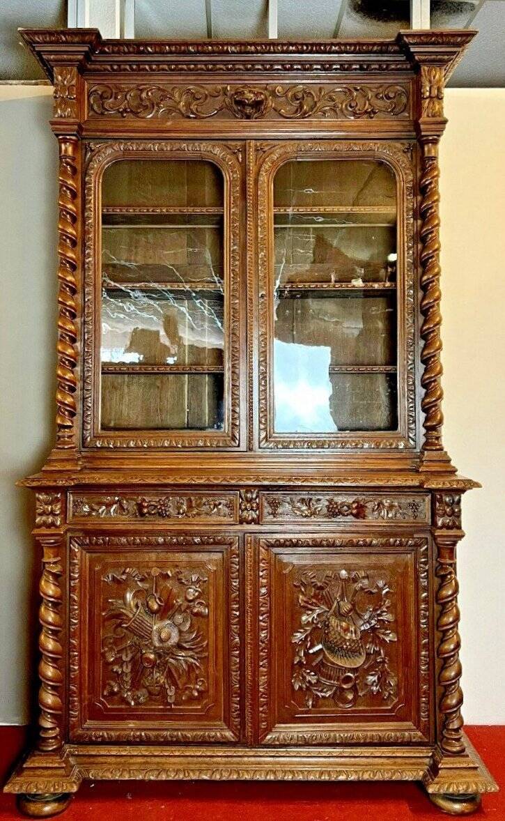 Renaissance-Style Oak Hunting Lodge Library
