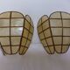 Vintage mother-of-pearl and brass wall lamp 210897