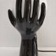 Black ceramic and opaline design hand lamp 90s