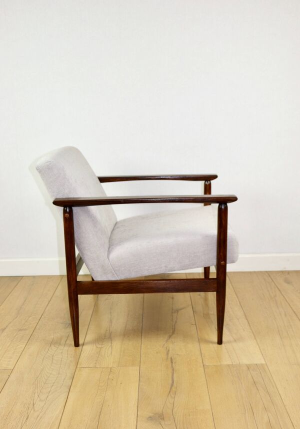 Fauteuil vintage Loft années 1970 marron clair - gris clair
