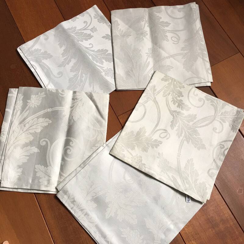 Serviette Christofle "Orangerie" coton Gris damassé