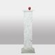 Pair of Art Deco style columns, in white marble, 20th century