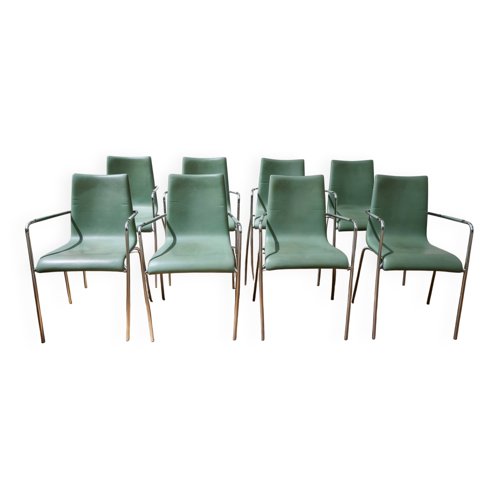 Set of 8 designer visitor chairs