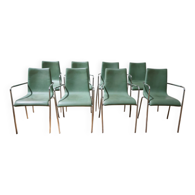 Suite de 8 chaises visiteurs design