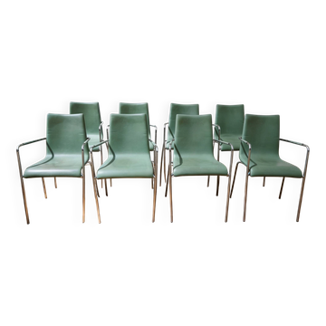 Suite de 8 chaises visiteurs design