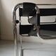 Black leather armchair Wassily by Marcel Breuer, 1970