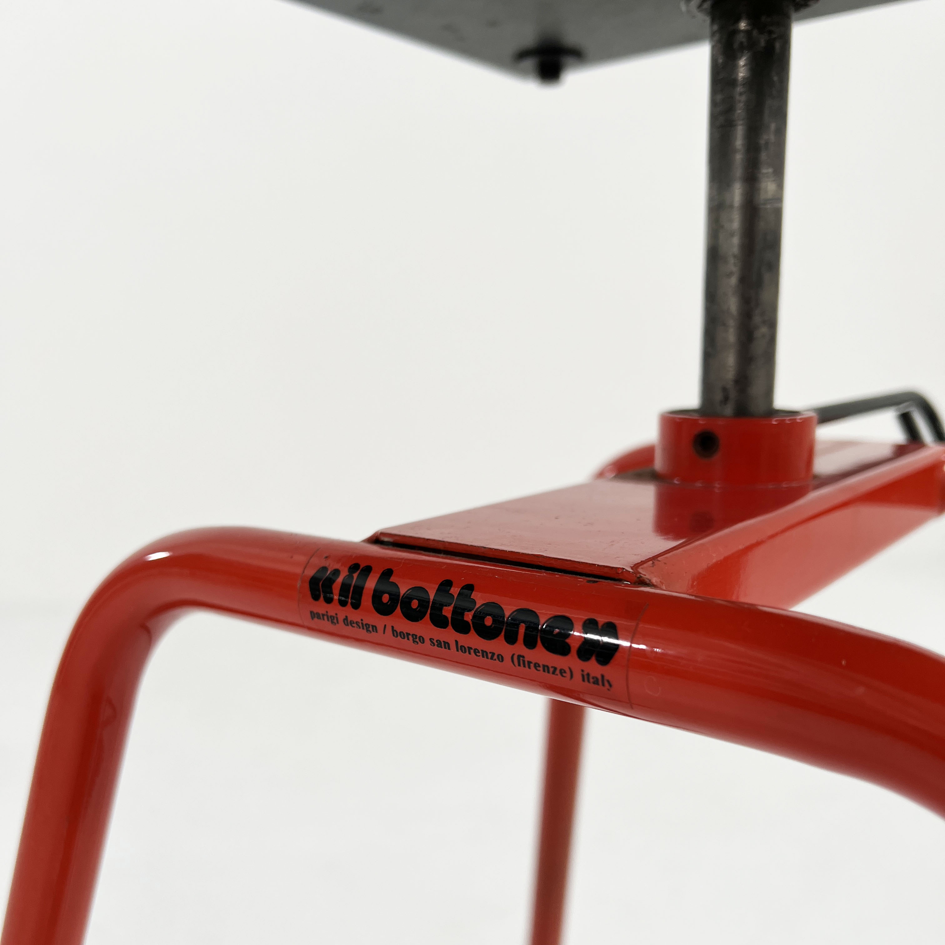 Adjustable and Swivel Bar Stool Il Bottone by Paolo Parigi for Heron Parigi, 1980