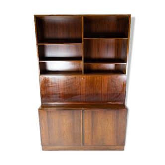 Bookcase with cabinets in rosewood, model no. 9, designed by Omann Junior, from the 1960s.