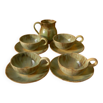 Lot de 4 tasses et un pot à lait en céramique de Charles GREBER