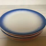 Six old small earthenware plates from Moulin des Loups