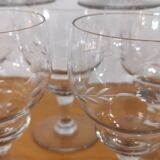 10 stemmed glasses "Cholet" art deco crystal year 1940