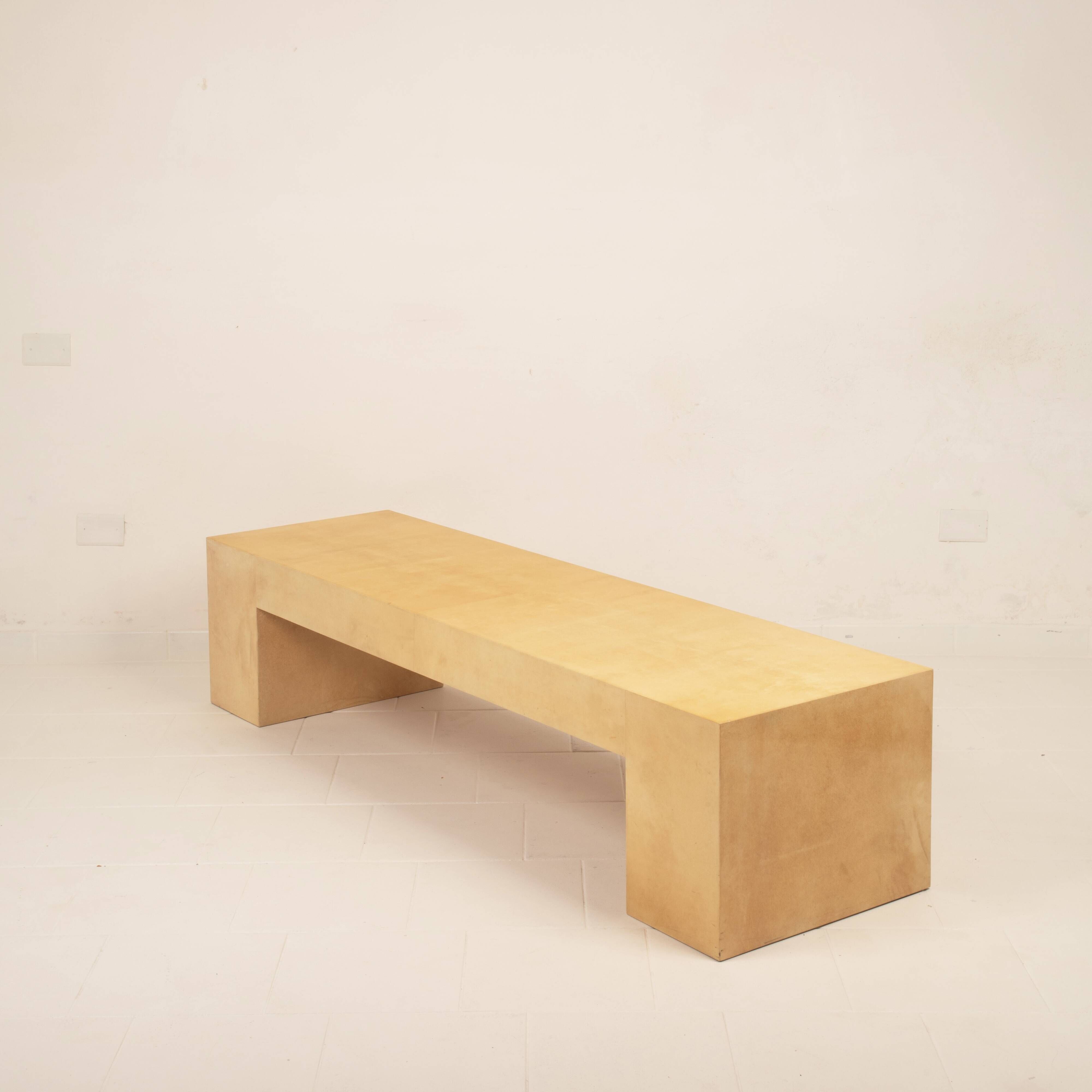 Giorgio Tura Mid-Century Parchment Custom Made Coffee Table for Tura Milano 1970