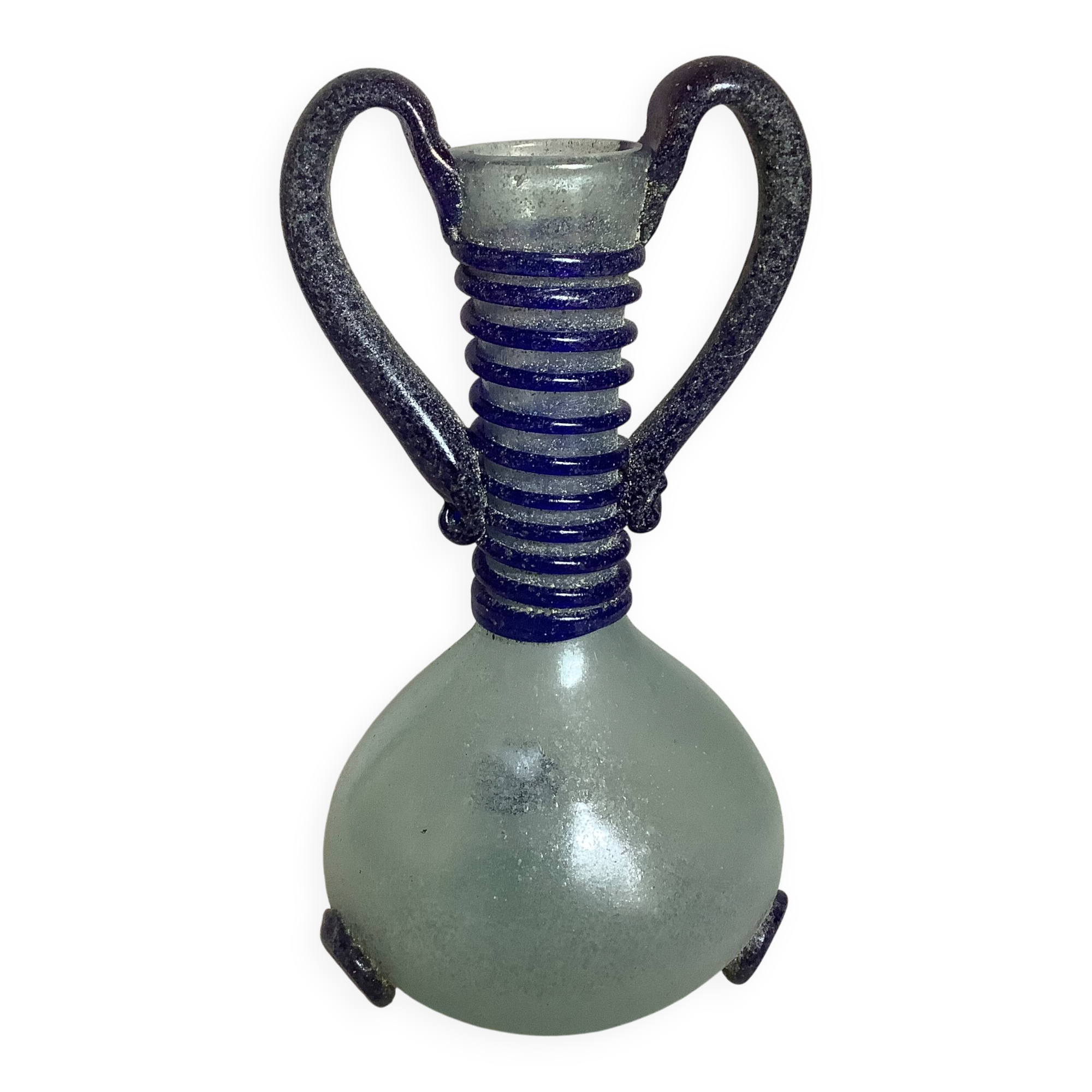 Vase avec anses Scavo bleu