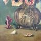 Tableau ancien bouquet d’anémones