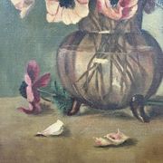 Tableau ancien bouquet d’anémones