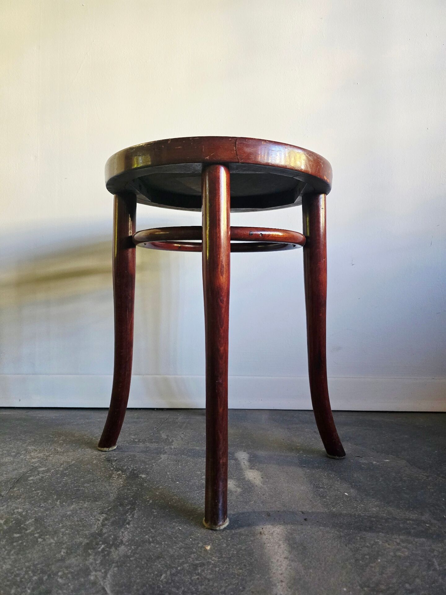 Antique Trieste Bentwood Stool 1920s Österreich Beech Wood Thonet St