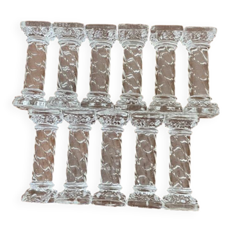 Lot 11 resting knives in Sèvres crystal, Crystal Depose.