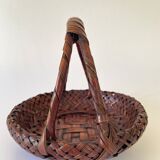 Japanese Ikebana basket, woven bamboo, 1960