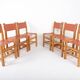 Set de 6 chaises en orme et cuir édition Maison Regain