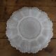 3 vintage plates for deviled eggs / oysters in white glass and gold