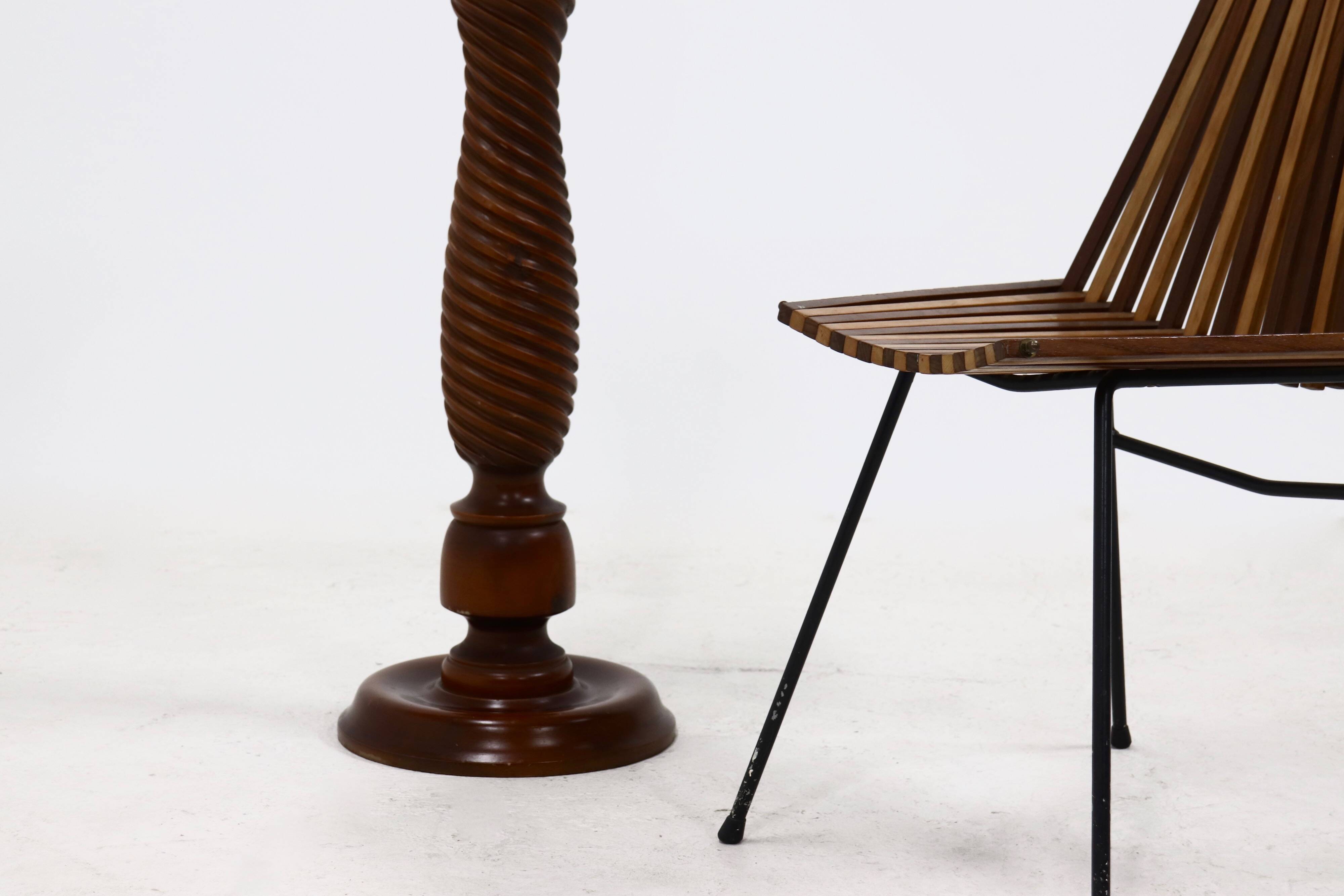 Decorative Solid Wooden Pedestal 1970s