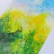 Original abstract painting – bright landscape – 15.5 x 24 cm