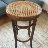 Lot of 3 bistro stools in cannage