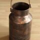 Umbrella stand old copper plated milk can with plastic insert - vintage