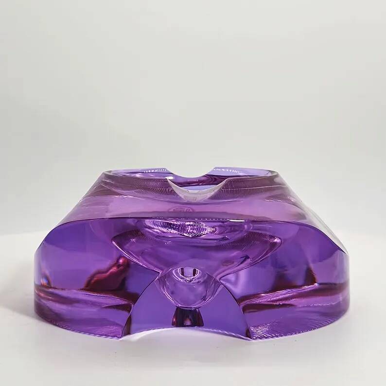 Rare Purple Glass Ashtray - Moser 1960s