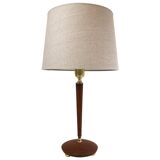 Teak and brass table lamp, mid-century, Sweden 1950s