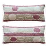 Set of 2 vintage embroidered cushion covers 43x91 cm